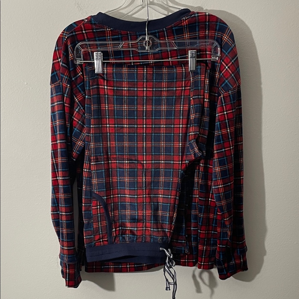 Nautica Women's 2 Piece Fleece Pajama Sleepwear Set Red Plaid M /Z11 - Picture 9 of 12